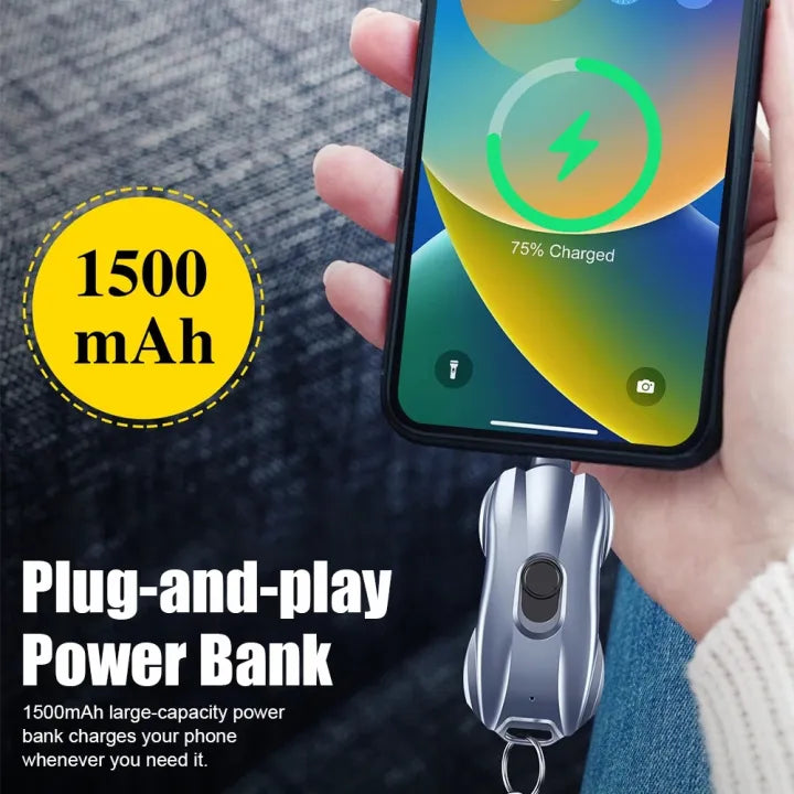 Portable Mini Power Bank Emergency Charger Keychain
