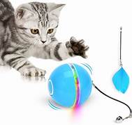 HamshMoc Smart Cat Interactive Toy Balls 360 Degree Automatic Rolling Ball Self Rotating Pet Cat Ball USB Rechargeable
