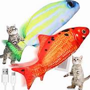 Electric Flopping Cat Kicker Fish Plush Toy, Realistic Moving Fish, Wiggle Fish Catnip Toys, Motion Kitten Chew Bite Toy