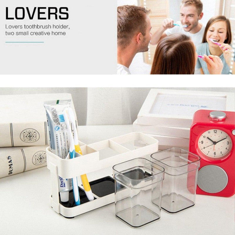 Buy Innovative Bathroom Plastic Toothbrush Holder With 2 Cups