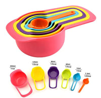 Multicolor 6 Pieces Plastic Measuring Spoon Cup Set