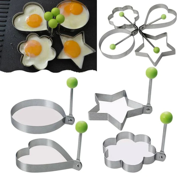Pack of 4) Egg Molds Stainless Steel Set for Kitchen