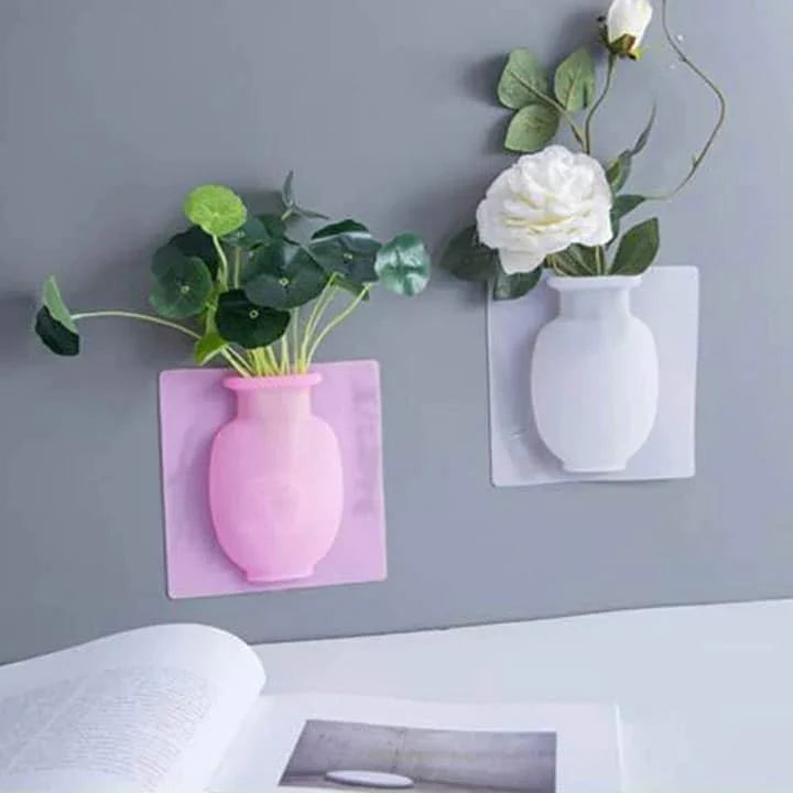 Wall Hanging Silicone Flower Pot Sticker Plant Rack